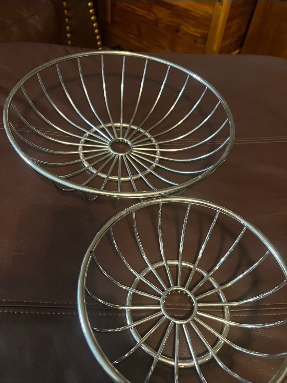Vintage Chrome Wire Fruit Baskets – Set of 2
